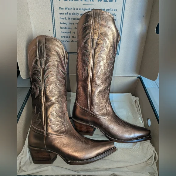 NWT Tecovas Annie Copper Snip Toe Cowgirl Boots Size 8 - Picture 5 of 8